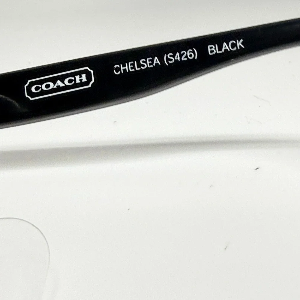 Coach Chelsea S426 Black Rectangular Eyeglass Frames Sparkle Detail 125mm